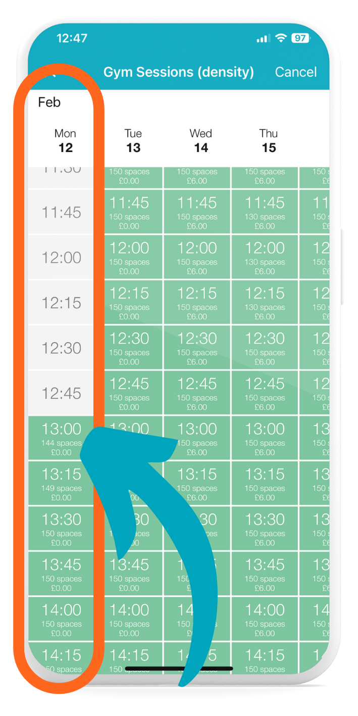 A smartphone screenshot of a function in the Glasgow Club app